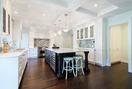 Your choice of kitchen backsplash provides a chance to highlight your style and personality. White Kitchen With Blue Gray Backsplash Tile Home Bunch Interior Design Ideas