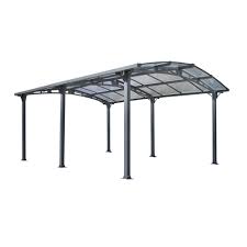 Gazebo Penguin Acay Carport 16 Ft 6 In D X 11 Ft 10 In W X 7 Ft 9 In H With Gutter In Slate 455006 The Home Depot In 2021 Modern Outdoor Structures Gazebo Metal Carports