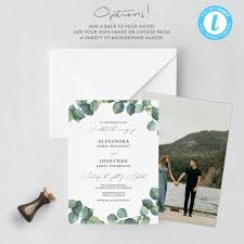 Eucalyptus Wedding, Wedding Invitation Template, Eucalyptus Printable  Wedding Invitation DIY Templett PDF Instant Download Editable 04