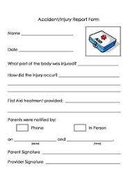 Free Home Daycare Forms Injury Report Form Daycare Forms Accident Injury Home Daycare