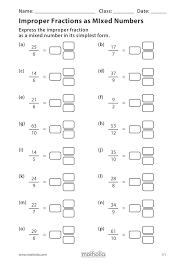 Improper Fraction As Mixed Numbers In 2020 Fractions Worksheets Improper Fractions Learning Fractions