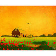 Creative Gallery 20 In X 24 In Country Farm At Sunset Wrapped Canvas Wall Art Print Fhs00056c2024t Wall Art Prints Framed Wall Art Canvas Wall Art