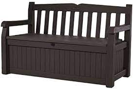 It's out of natural wood coated with neutral colors that can complement any indoor or outdoor spaces. Amazon Com Keter Eden 70 Gallon Storage Bench Deck Box For Patio Furniture Front Porch Decor And Outdoor Seating Perfect To Store Garden Tools And Pool Toys Brown Brown