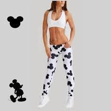 G 40 42 Calca Legging Personagens Mickey Mouse Disney Branca No Elo7 Hardrock Pants Leggings 1535b27