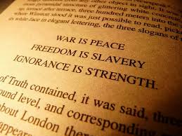War Is Peace Freedom Is Slavery Ignorance Is Strength War Is Peace Freedom Is Slavery Ignorance Is Strength 1984 Orwell Quotes George Orwell Quotes Book Quotes