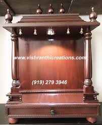 Wooden Pooja Mandir In Usa By Vishranthi Creations Temple Design For Home Pooja Mandir Pooja Room Door Design