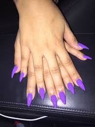 Purple nails will stand out, and they also make a great summer color. Purple Stiletto Nails Purple Stiletto Nails Stiletto Nails Glitter Stilletto Nails