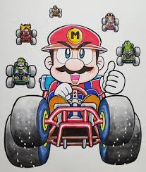 Small Mario Findings — Production artwork for a 1993 Super Mario Kart...