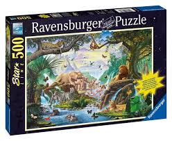 Animals At The Waterhole Puzzlewarehouse Com Jigsaw Puzzles Jungle Animals Ravensburger Puzzle