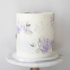 Lavender Buttercream Garden With A Hint Of Grey Sparkly Silver For Raina S 24th Birthday Cake Floral Cake Buttercream Flowers Butter Cream