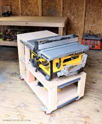 Surface： mdf board 3 x 125 x 250 cm 23$ structure: Diy Table Saw Cart Free Plans Jaime Costiglio