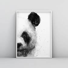 Abstract Black And White Animal Drawings Black And White Abstract Panda Painting Poster Panda Painting Abstract Art Painting Woodland Wall Art