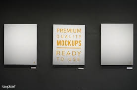 Download Premium Psd Of Blank Mockup Frames On A Gray Wall 295940 Grey Walls Frame Mockups Space Art Gallery
