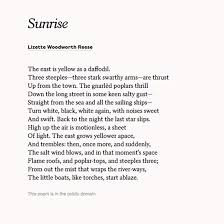 Sunrise By Lizette Woodworth Reese Sunrise Poems Aesthetic Words Morning Songs
