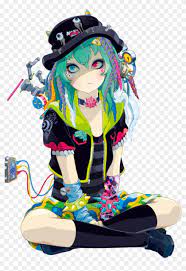 Regular cyber goth to a colorful rainbow or pastel cyber style outfit, fluffies and giant platforms, futuristic cyberpunk, and everything in between. Cyber Goth Anime Free Transparent Png Clipart Images Download