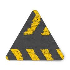 Black And Yellow Sign On Road Grunge Distressed Yellow Road Marking Triangle Sticker Zazzle Com Road Markings Yellow Road Grunge