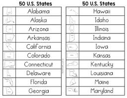 With 50 states total, knowing the names and locations of the us states can be difficult. 50 Us States Word List Writing Center By The Kinder Kids Tpt