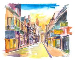 Dreamstime is the world`s largest stock photography community. New Orleans Bourbon Street Scene At Sunrise Painting By M Bleichner Saatchi Art