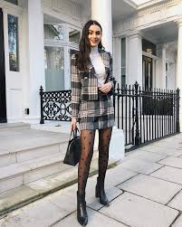 Black And White Plaid Blazer And Skirt Get The Jacket For 45 At Lyst Co Uk Wheretoget Mini Skirts Fall Outfits Women Plaid Skirts