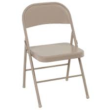 Cosco Antique Linen Plastic Seat Stackable Folding Chair Set Of 4 14711ant4e The Home Depot Folding Chair Padded Folding Chairs Metal Folding Chairs