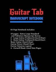 Guitar Tab Manuscript Notebook Extra Large Standard Tablature Staves W Basic Chord Charts Power Chord Charts Guitar Fretboard Chord Charts