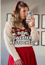 This bow sweater sold out once and now is the time because its restocked!  Its so adorable and the perfect mix of festive fashion and cozy sweater  weather vibes. Whether you’re rocking a holiday outfit ...