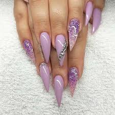 Stunning And Elegant Bold Pointy Nails For Summer Nails C Pointy Nails Purple Glitter Nails Pointy Acrylic Nails