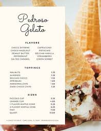 Ice Cream Cones Photo Dessert Menu Ice Cream Menu Desserts Menu Gelato Flavors