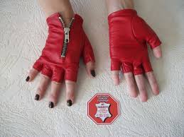 Red Real Soft Goatskin Leather Fingerless Gloves Soft Kid Leather Fashion Soft Material G Reat Quality C Omfortable A Red Leather Gloves Fingerless Gloves