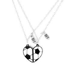 Do You And Your Bestie 3 Soccer This Pendant Necklace Is For You Soccer Jewelry Soccer Necklace Bff Necklaces
