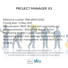 We will show new vacancies here as soon as they are made available by this department, municipality or organisation. Johannesburg Water Vacancies
