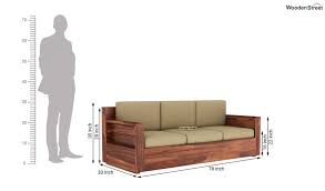 35 inches deep by 84 inches wide. Buy Marriott 3 Seater Wooden Sofa Honey Finish Online In India Wooden Street