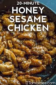 Crispy, crunchy breaded chicken coated in sticky honey sesame sauce that is sweet, savory and a tad bit tangy, and sprinkled with white sesame seeds all over. Crispy Sesame Chicken With A Sticky Asian Sauce Recipe Cart