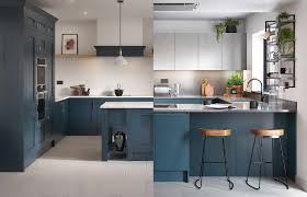 Step out of the single color zone: Dark Blue Kitchen Ideas Modern Vs Classic Design Second Nature Kitchens