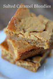 Salted Caramel Blondies Make The Perfect Snack Or Dessert The Perfect Sweet And Salty Combination These Salte Caramel Blondie Recipe Brownie Recipes Desserts