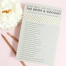 I give the questions to the bg in advance, and ask them to check off and answer the questions they consider to be appropriate. Free How Well Do You Know The Bride Groom Game