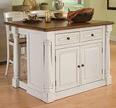 Amazon Com Home Styles Large Monarch Stationary Antique White And Distr In 2021 Stools For Kitchen Island Kitchen Island Cart With Seating Contemporary Kitchen Island