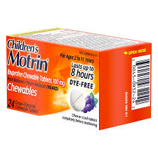 Ibuprofen comes as a tablet that may be swallowed, a chewable tablet, and a liquid. Children S Motrin Dye Free Grape Flavored Chewable Tablets