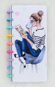 Bookish Happy Planner Cover Design By Anna Hammer Happy Drawing Happy Planner Cover Doodle Drawings