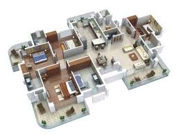 4 Bedroom Apartment House Plans Apartment Layout 3d House Plans House Layouts