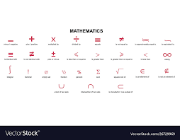 Latex Math Symbols Latex Mathematical Symbols Vector Image