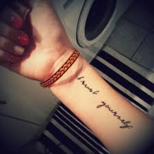 Tattoos are becoming more mainstream, too, with face tattoos even growing in popularity. Trust Yourself Tattoo On Jasmin S Forearm