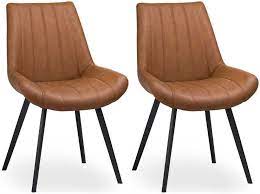 Easy to move, thanks to integral handle. Hill Interiors Malmo Tan Brown Faux Leather Dining Chair Pair Cfs Furniture Uk
