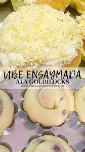 Freshly Baked Ube Ensaymada Ala Goldilocks Bake Some Today You Can Even Add Ube Jam To Your Margarine To Add More Flav Ube Recipes Ensaymada Recipe Ensaymada