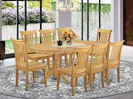 9 Piece Vancouver Dining Table With One 17 Quot Leaf And 8 Wood Dinette Chairs In Oak Finish In 2020 Dinette Chairs Dining Table Wooden Dining Set