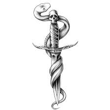 3 snake armband tattoo designs. Snake Wrapped On Dagger Tattoo Design