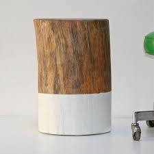 Reclaimed Wood Tree Stump Coffee End Side Table Stool Dipped White Log Stools Tree Stump Table Wooden Side Table