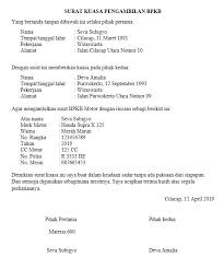 Surat memohon kebenaran mengadakan program via www.scribd.com. Contoh Surat Kuasa Pengambilan Bpkb Motor Terbaru 2021 Otomotifo