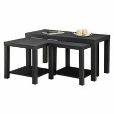 Shop progressive furniture metropolian coffee table set with great price, the classy home furniture has the best home elegance beaugrand coffee table set. 3 Pc Black Wooden Coffee Table Set Accent Side End Tables Chic Storage Shelves Home Coffee Tables Coffee Table End Table Sets