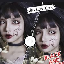 Jual RCS Softlens cosplay halloween zombie putih ring hitam
